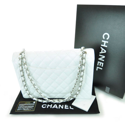 Chanel Caviar Maxi Double Flap White 3 of 13