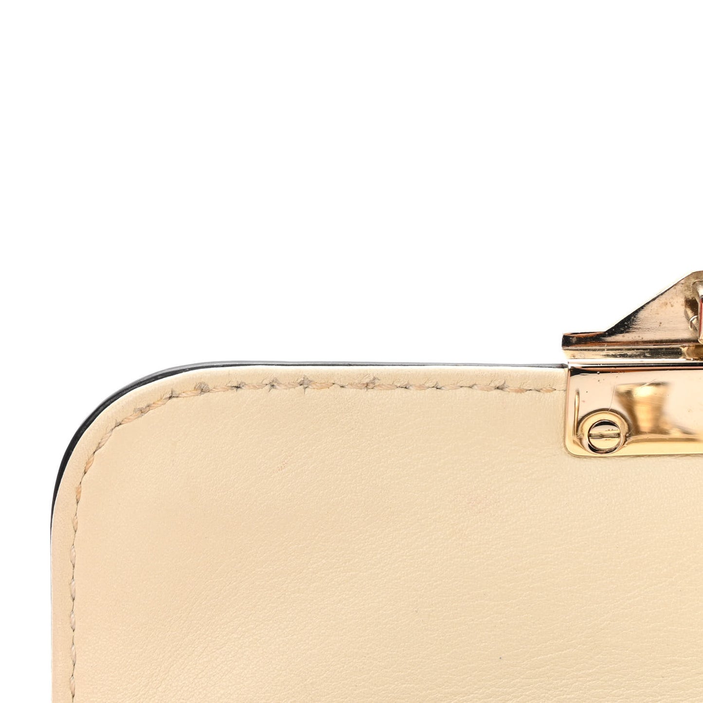 Vitello Mini Glam Lock Rockstud Flap White