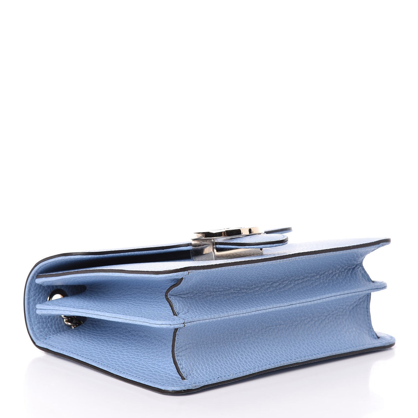 Dollar Calfskin Small Interlocking G Shoulder Bag Mineral Blue