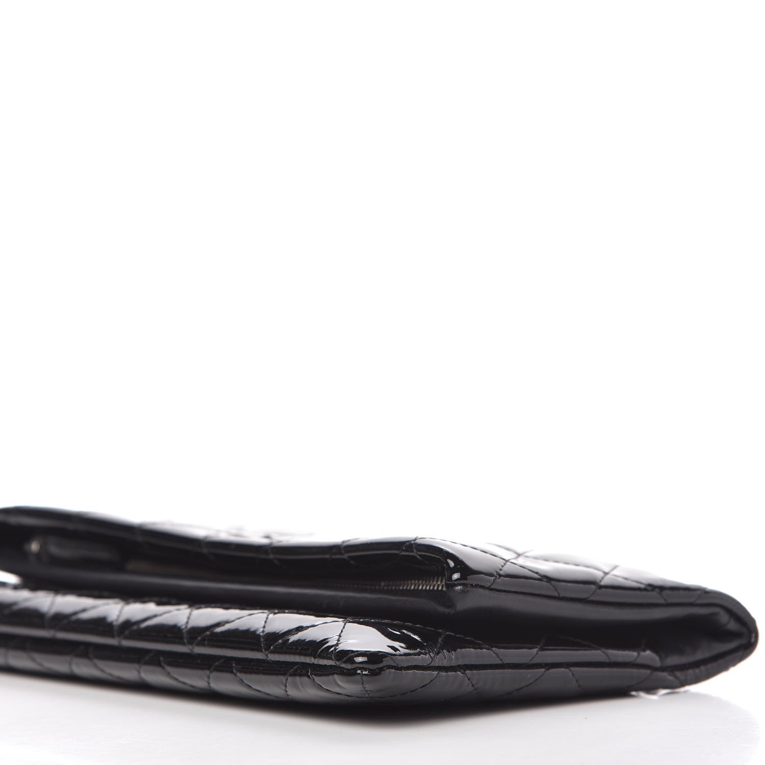 Chanel Patent Calfskin Quilted Beauty CC Clutch Black 7 of 11