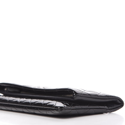 Chanel Patent Calfskin Quilted Beauty CC Clutch Black 7 of 11