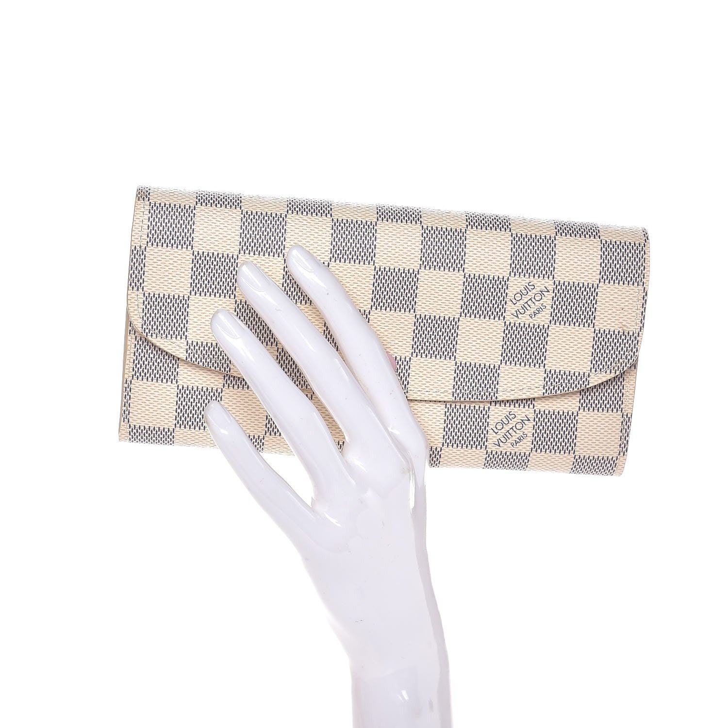 Louis Vuitton Damier Azur Emilie Wallet Rose Ballerine 2 of 8