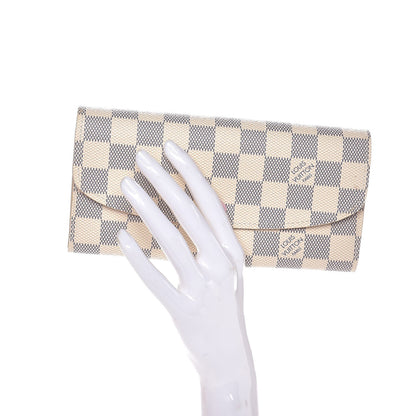 Louis Vuitton Damier Azur Emilie Wallet Rose Ballerine 2 of 8