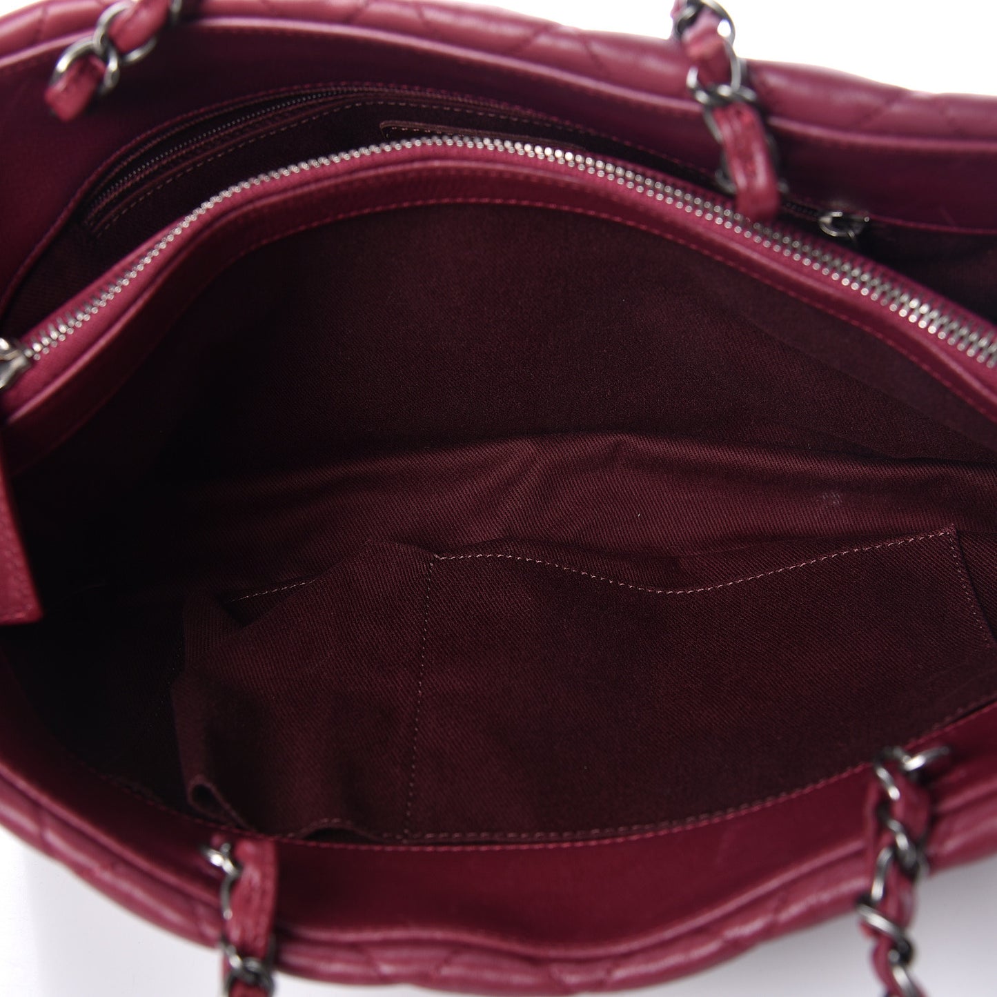 Calfskin Quilted Small Istanbul Tote Light Burgundy