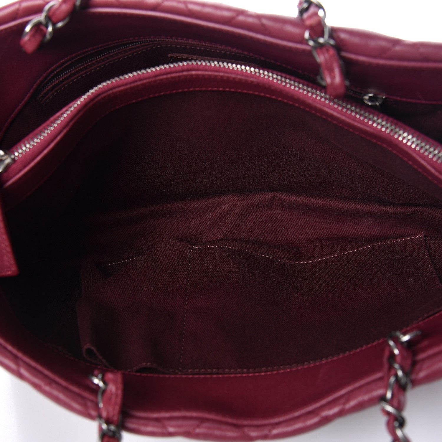Chanel Calfskin Quilted Small Istanbul Tote Light Burgundy 6 of 13