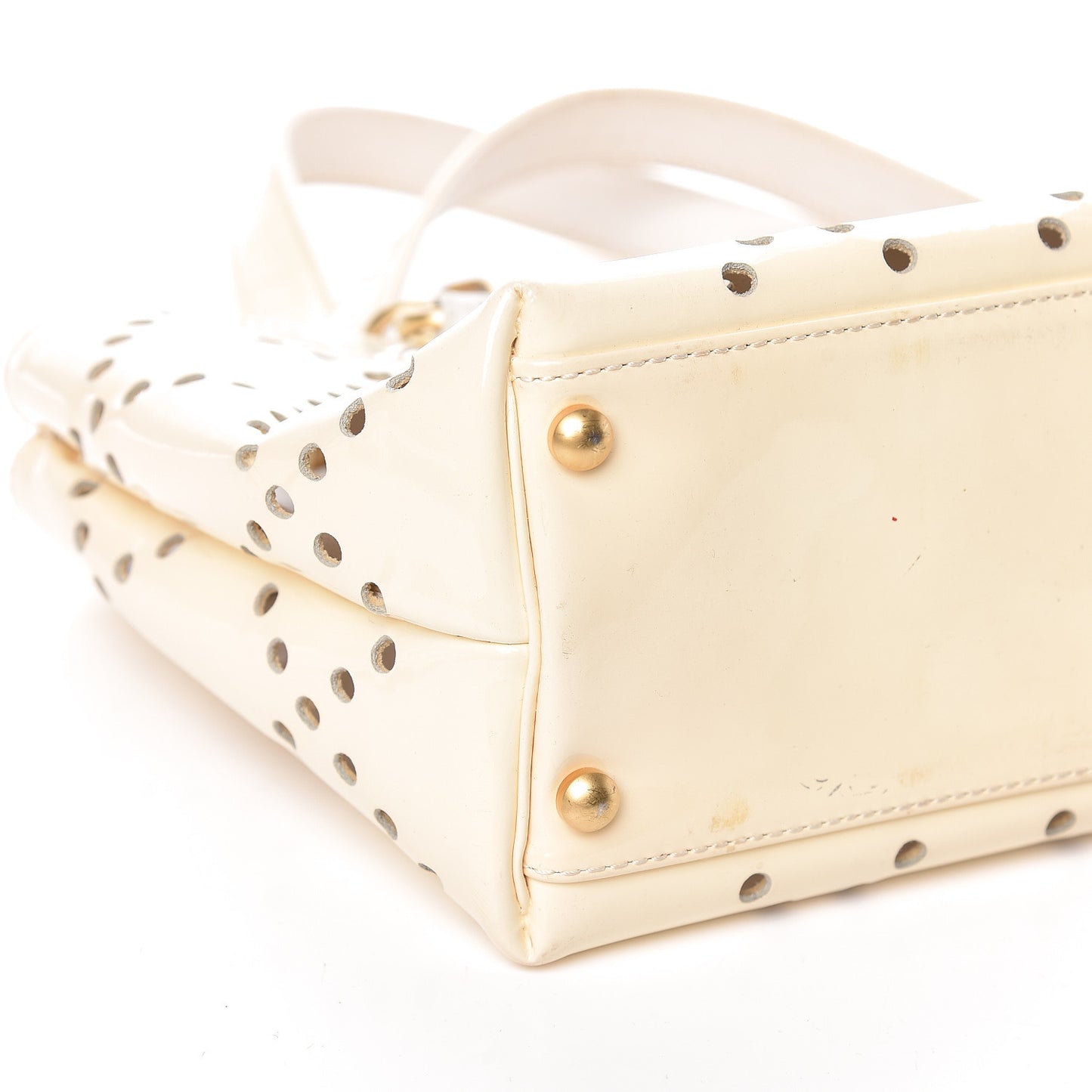 Patent Perforated CC Tote White
