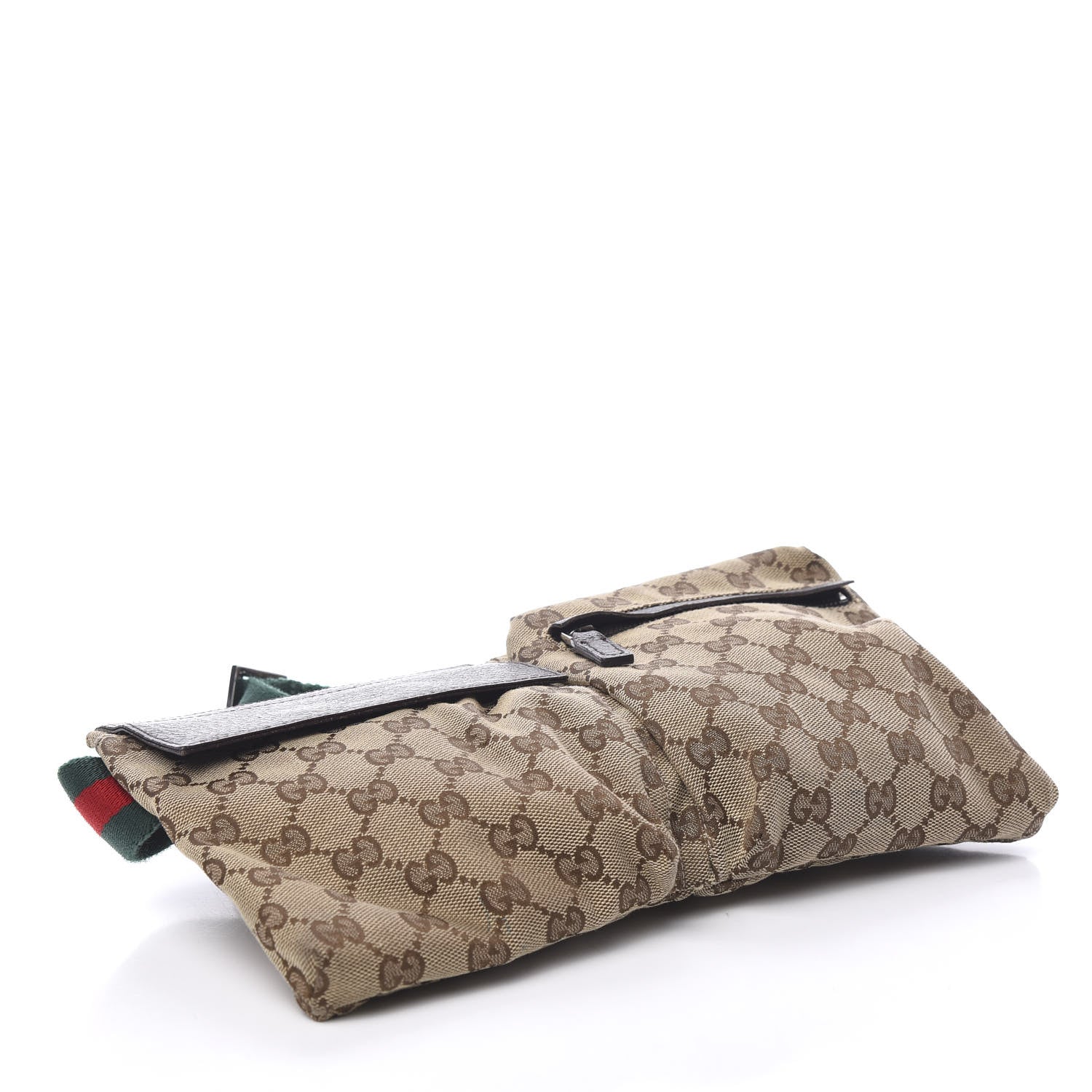 Gucci GG Monogram Double Pocket Belt Bag Dark Brown 3 of 9