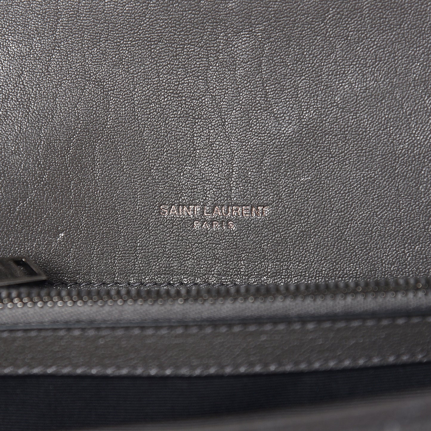 Sheepskin Matelasse Chevron Monogram Medium College Bag Asphalt