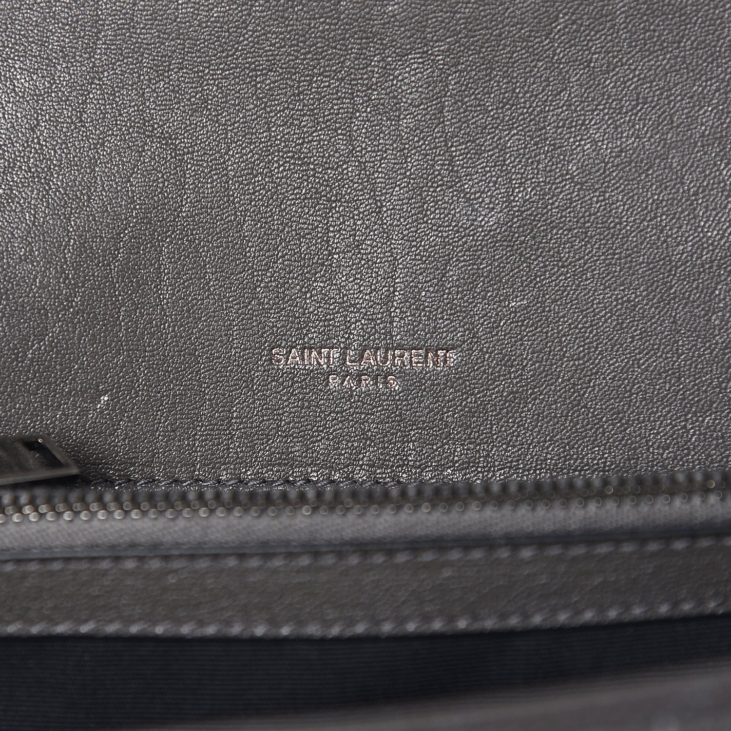 Saint Laurent Sheepskin Matelasse Chevron Monogram Medium College Bag Asphalt 8 of 10