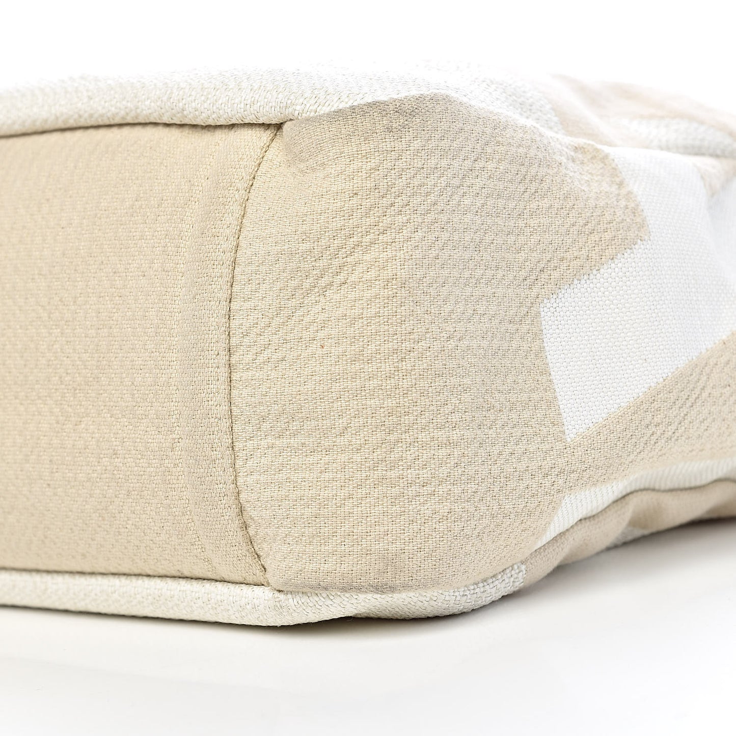 Canvas Large Shopping Tote White Beige