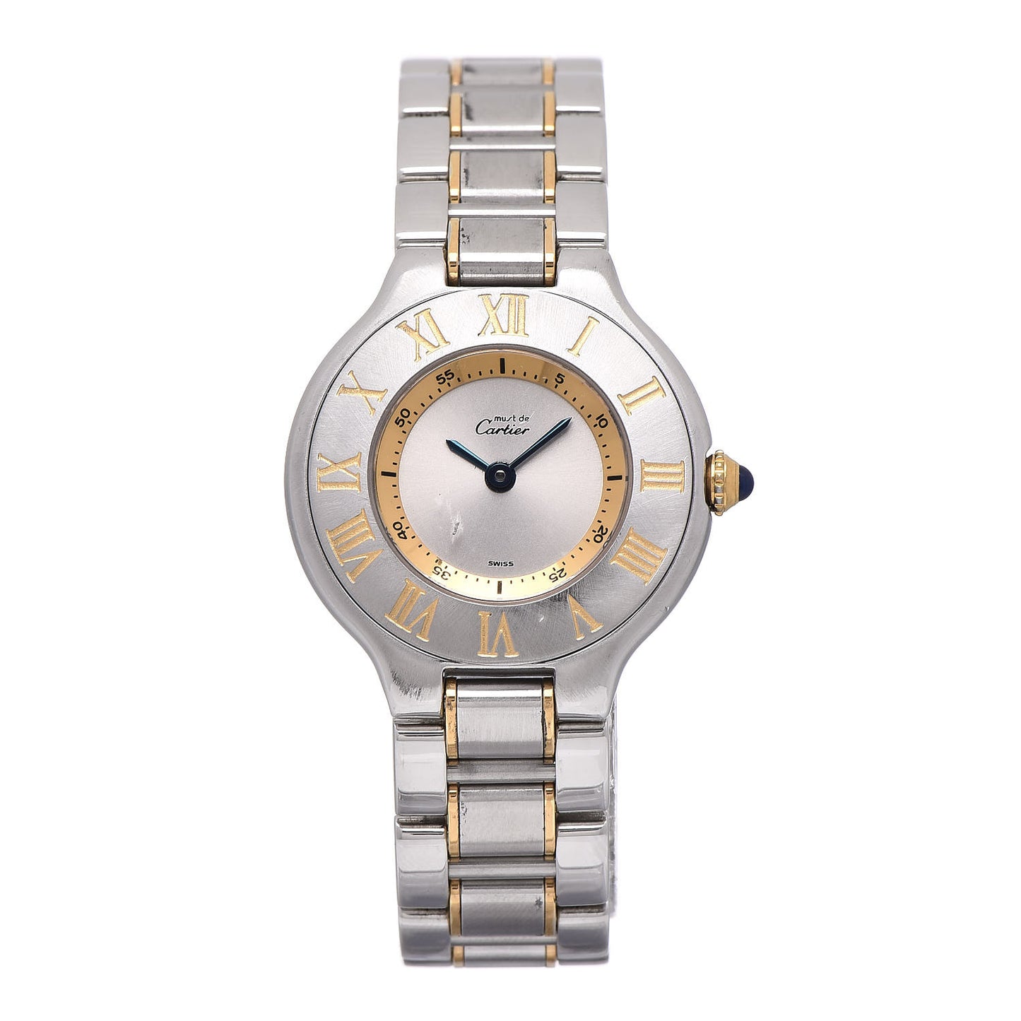 Stainless Steel 18K Yellow Gold 28mm Must De 21 Quartz Watch