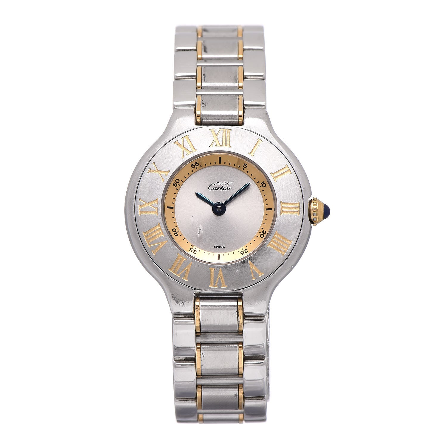 Cartier Stainless Steel 18K Yellow Gold 28mm Must De 21 Quartz Watch 2 of 17