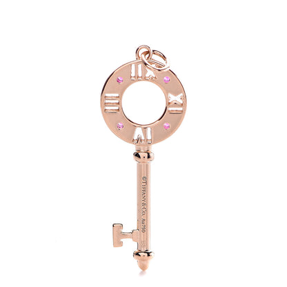 Tiffany 18K Rose Gold Ruby Atlas Pierced Key Pendant 1 of 3