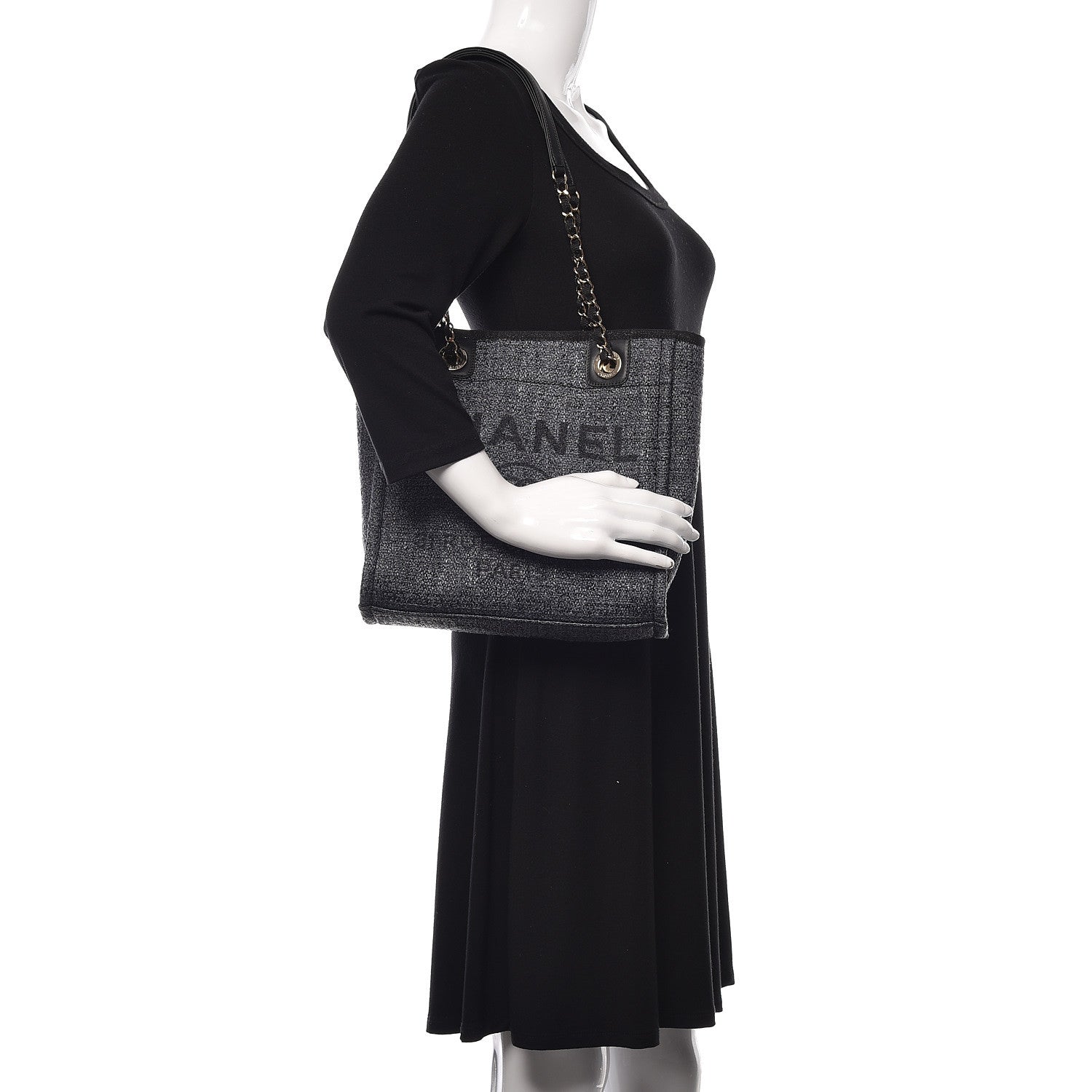 Chanel Woven Straw Raffia Mini Deauville Tote Black 2 of 16