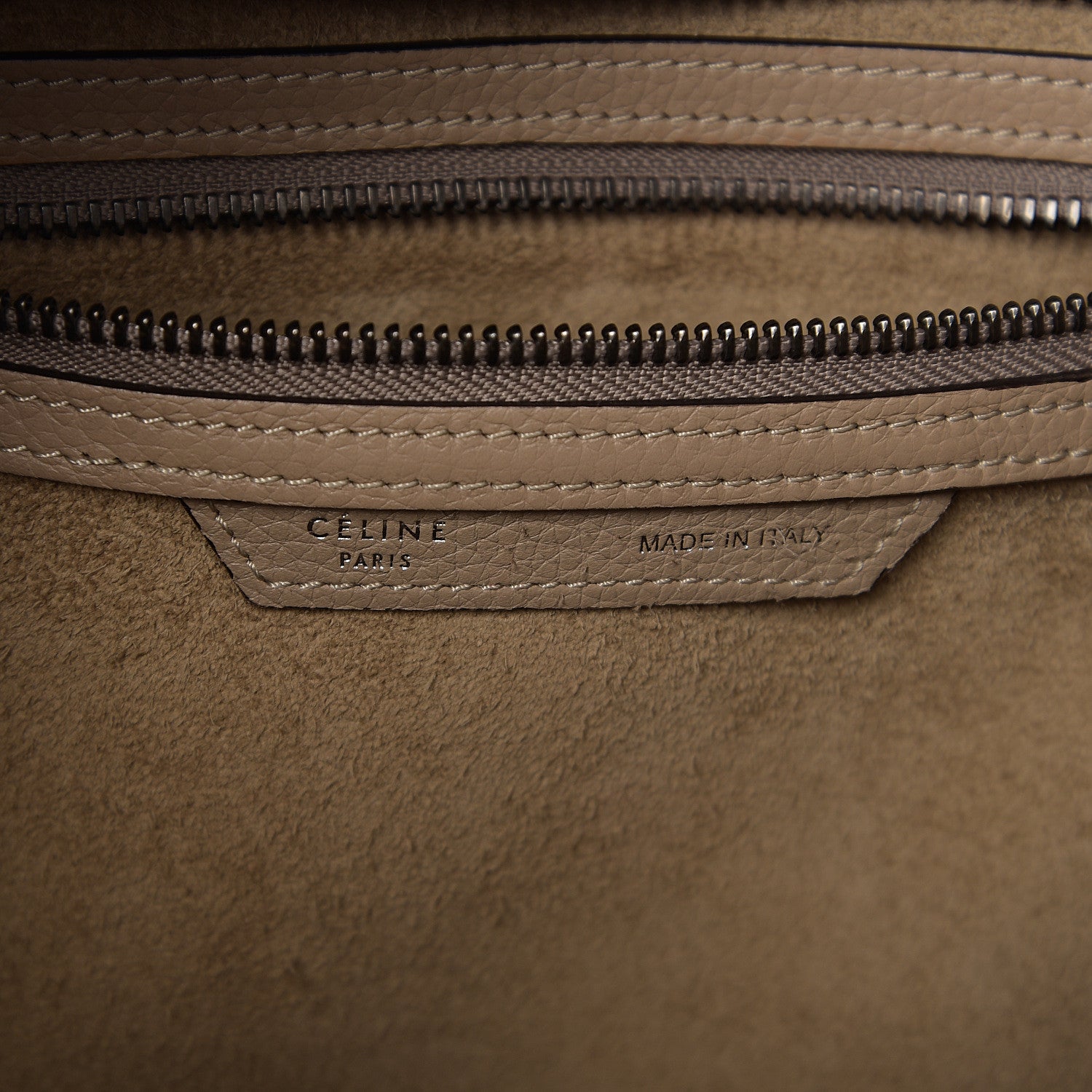 Celine Drummed Calfskin Micro Luggage Dune 5 of 8