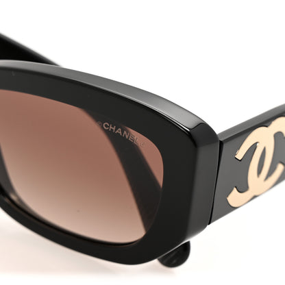 Chanel Acetate Rectangle Sunglasses 5493 Black Brown 8 of 9