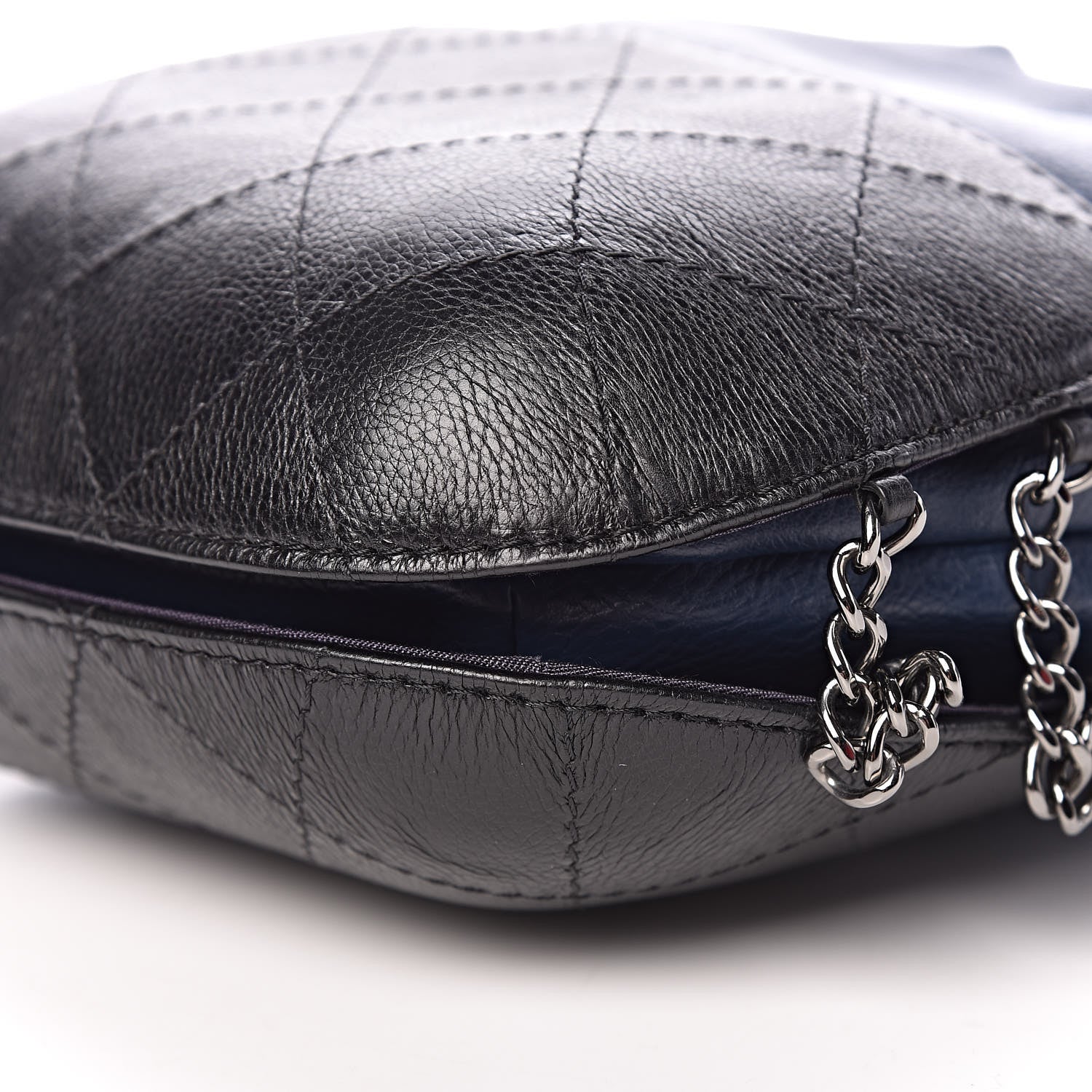 Chanel Calfskin Quilted Small Gabrielle Bucket Navy Blue Black 9 of 9