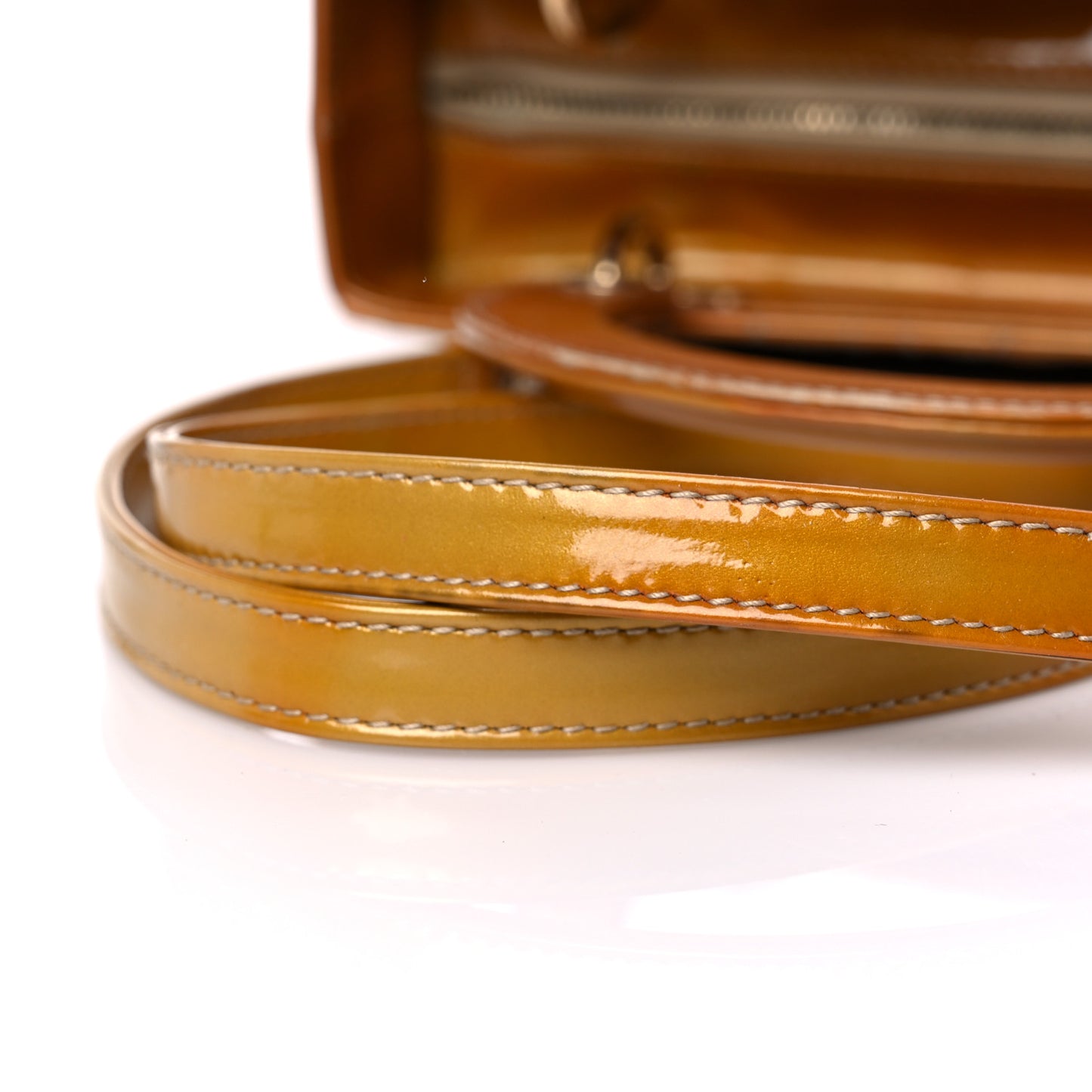 Metallic Patent Cannage Medium Lady Dior Yellow