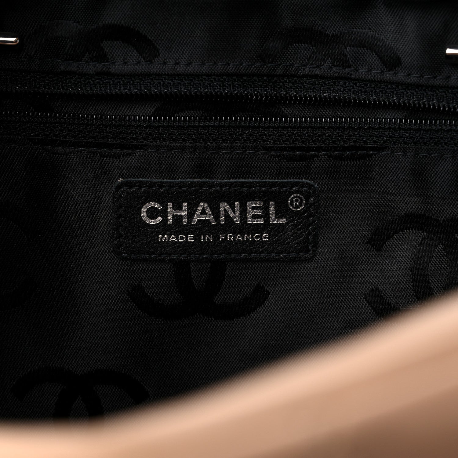 Chanel Calfskin Quilted Large Cambon Bowler Beige Black 6 of 14