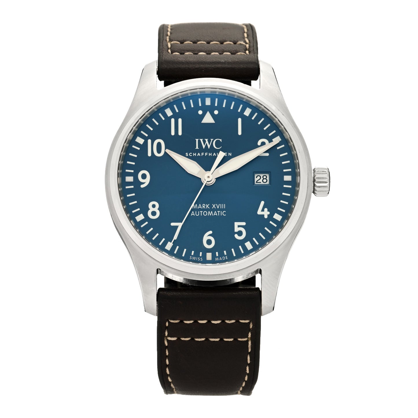 Stainless Steel Calfskin 40mm Pilot Mark XVIII Edition Le Petit Prince Automatic Watch Blue IW327010