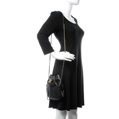 Chanel Calfskin Quilted Small Gabrielle Bucket Black 2 of 8