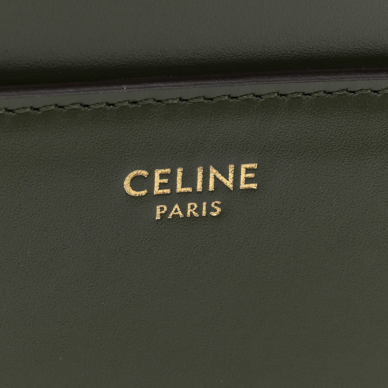 Celine Satinated Calfskin Medium 16 Top Handle Bag Khaki 6 of 12