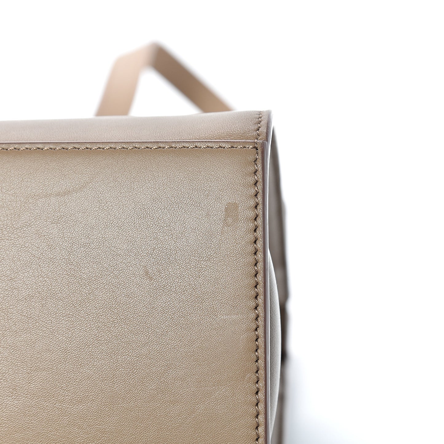 Calfskin Large Whip Top Handle Shoulder Bag Taupe