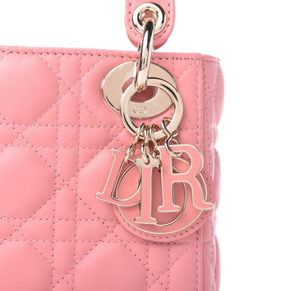 Christian Dior Lambskin Cannage Mini Lady Dior Pink 9 of 9