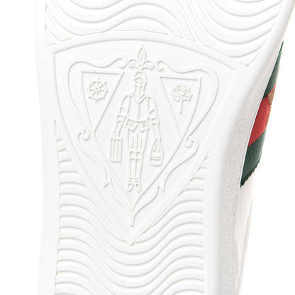 Gucci Calfskin Ayers Web Lightning Embroidered Mens Ace Sneakers 11 White 7 of 9