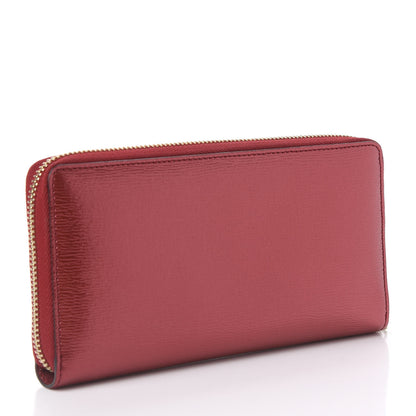 Gucci Shine Shangai Calfskin Lovely Zip Around Wallet Red 2 of 9