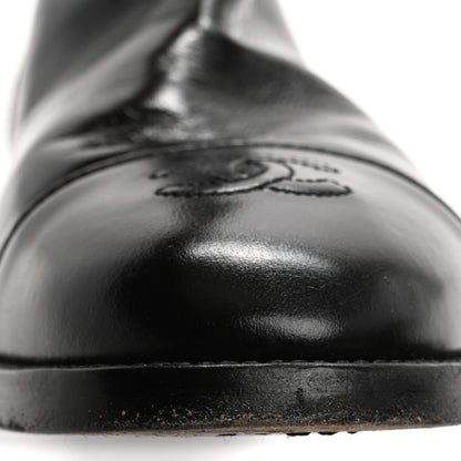 Chanel Calfskin Cap Toe CC Riding Boots 38.5 Black 13 of 13