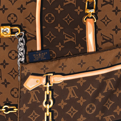 Louis Vuitton Silk Monogram Confidential Square Scarf Brown 3 of 3