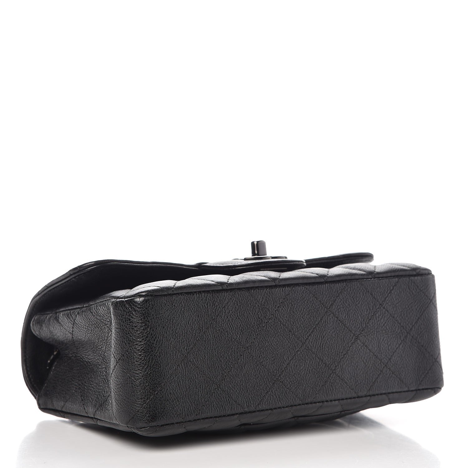 Chanel Crumpled Calfskin Quilted Mini Rectangular Flap So Black 4 of 8