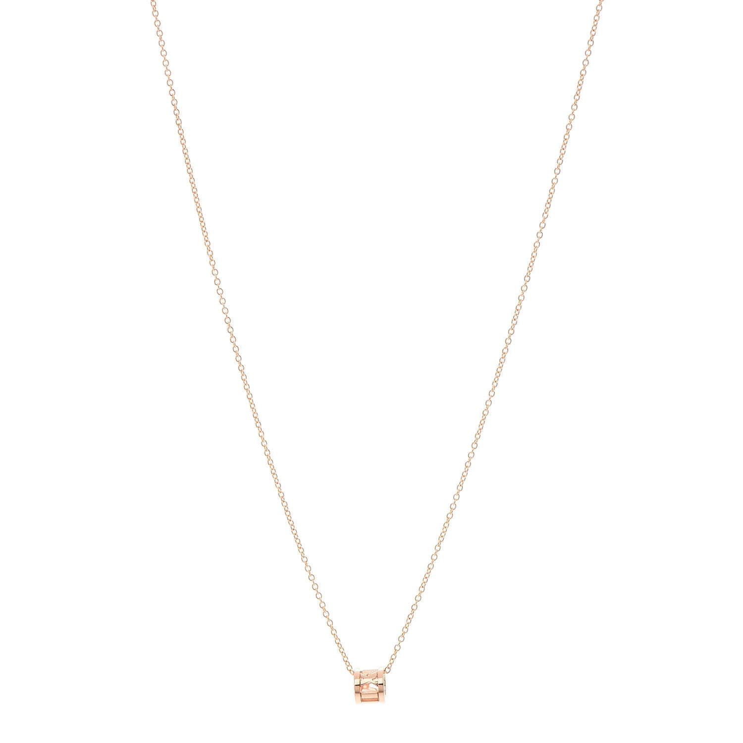 Tiffany 18K Rose Gold Atlas Open Pendant Necklace 1 of 6