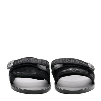 Christian Dior Shiny Technical Fabric Oblique Dio(r)evolution Slide Sandals 39 Black 2 of 11