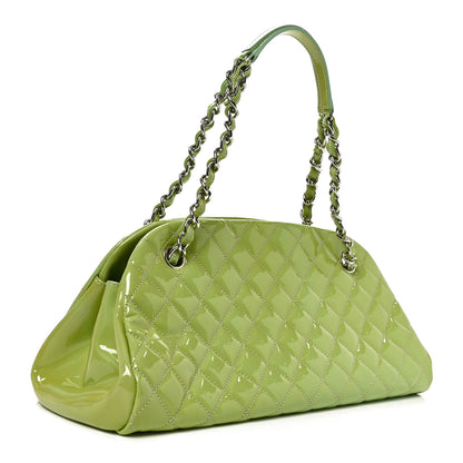 Chanel Patent Quilted Medium Just Mademoiselle Light Green 2 of 9