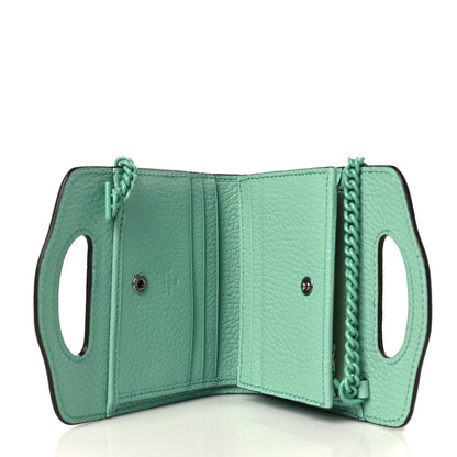 Gucci Dollar Calfskin Enamel Monochrome GG Marmont Top Handle Card Case Wallet Pepperlight Mint 5 of 10