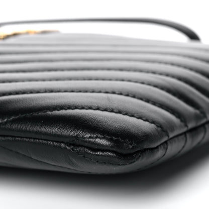 Saint Laurent Calfskin Matelasse Chevron Monogram A5 Wristlet Black 10 of 11