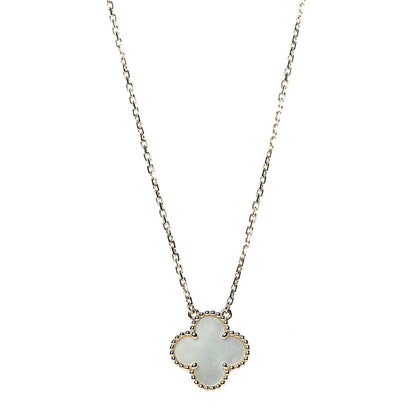 Van Cleef & Arpels 18K Yellow Gold Mother of Pearl Vintage Alhambra Pendant Necklace 7 of 8