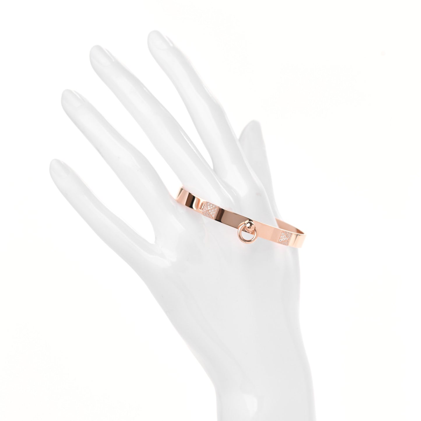 18K Rose Gold Diamond PM Collier De Chien Bracelet SH