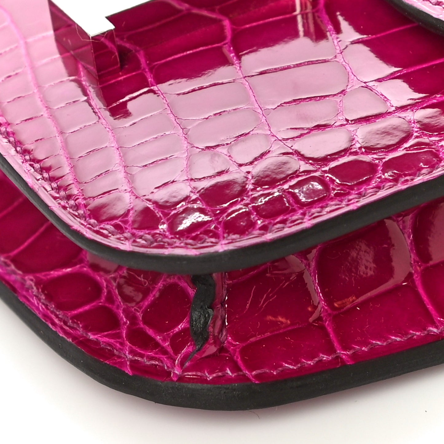 Shiny Alligator Constance Slim Wallet Rose Scheherazade