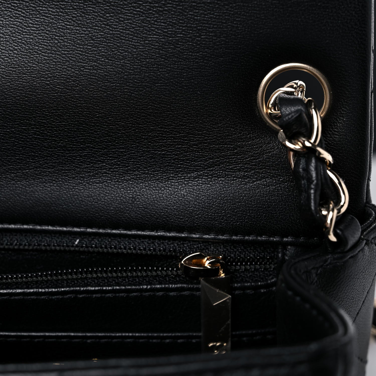 Chanel Lambskin Quilted Mini Square Flap Black 10 of 11