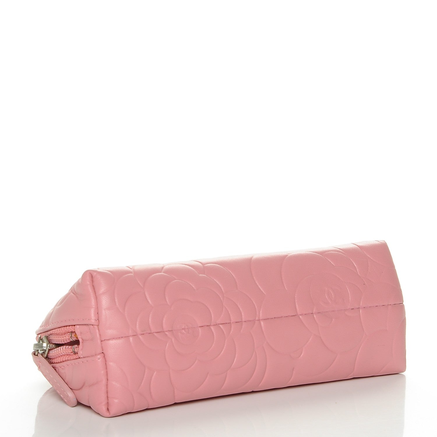 Chanel Lambskin Camellia Cosmetic Case Pink 4 of 7