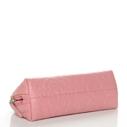 Chanel Lambskin Camellia Cosmetic Case Pink 4 of 7