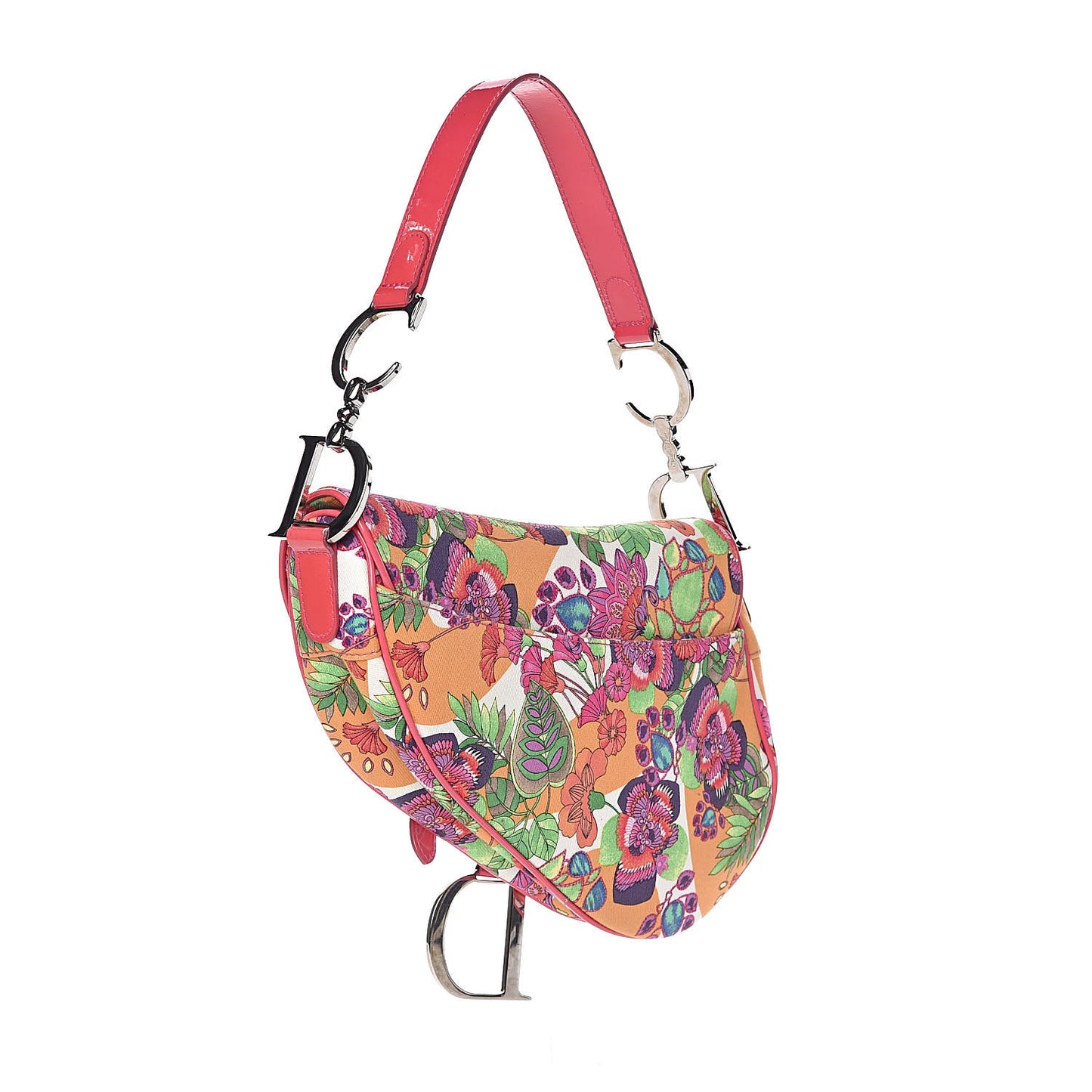 Canvas Floral Saddle Bag Multicolor