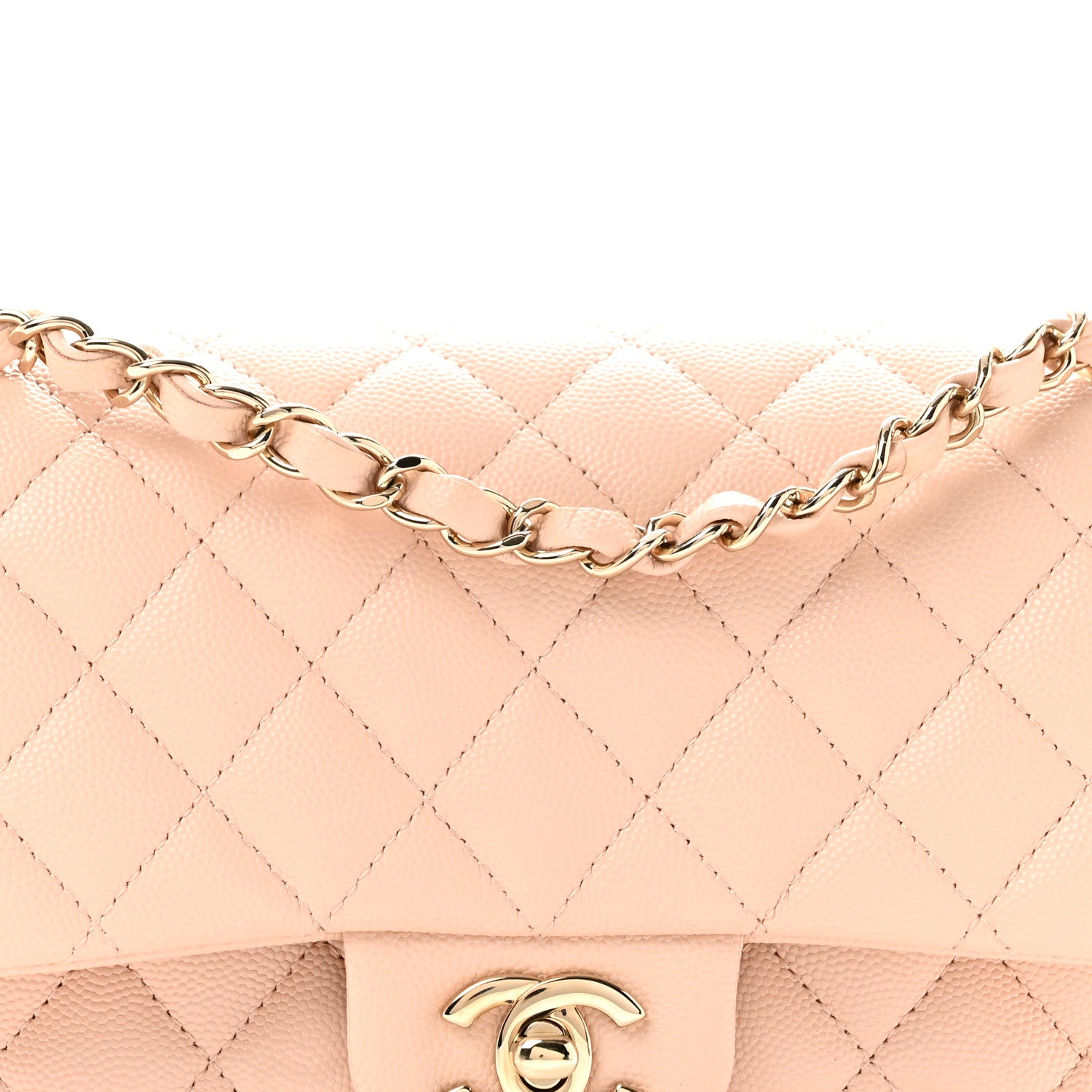 Chanel Caviar Quilted Medium Double Flap Light Beige 8 of 11