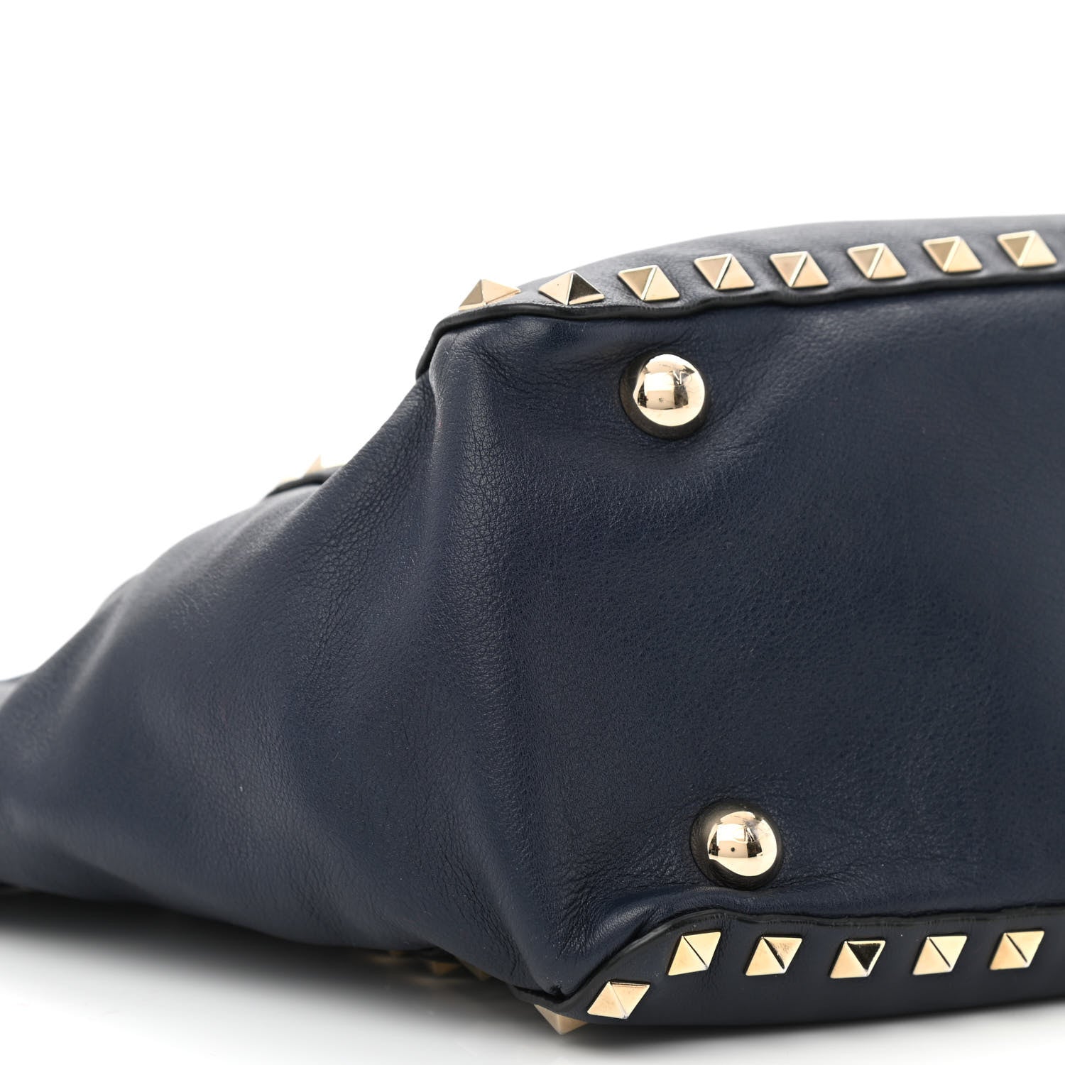 Valentino Garavani Vitello Small Rockstud Tote Marine 11 of 13