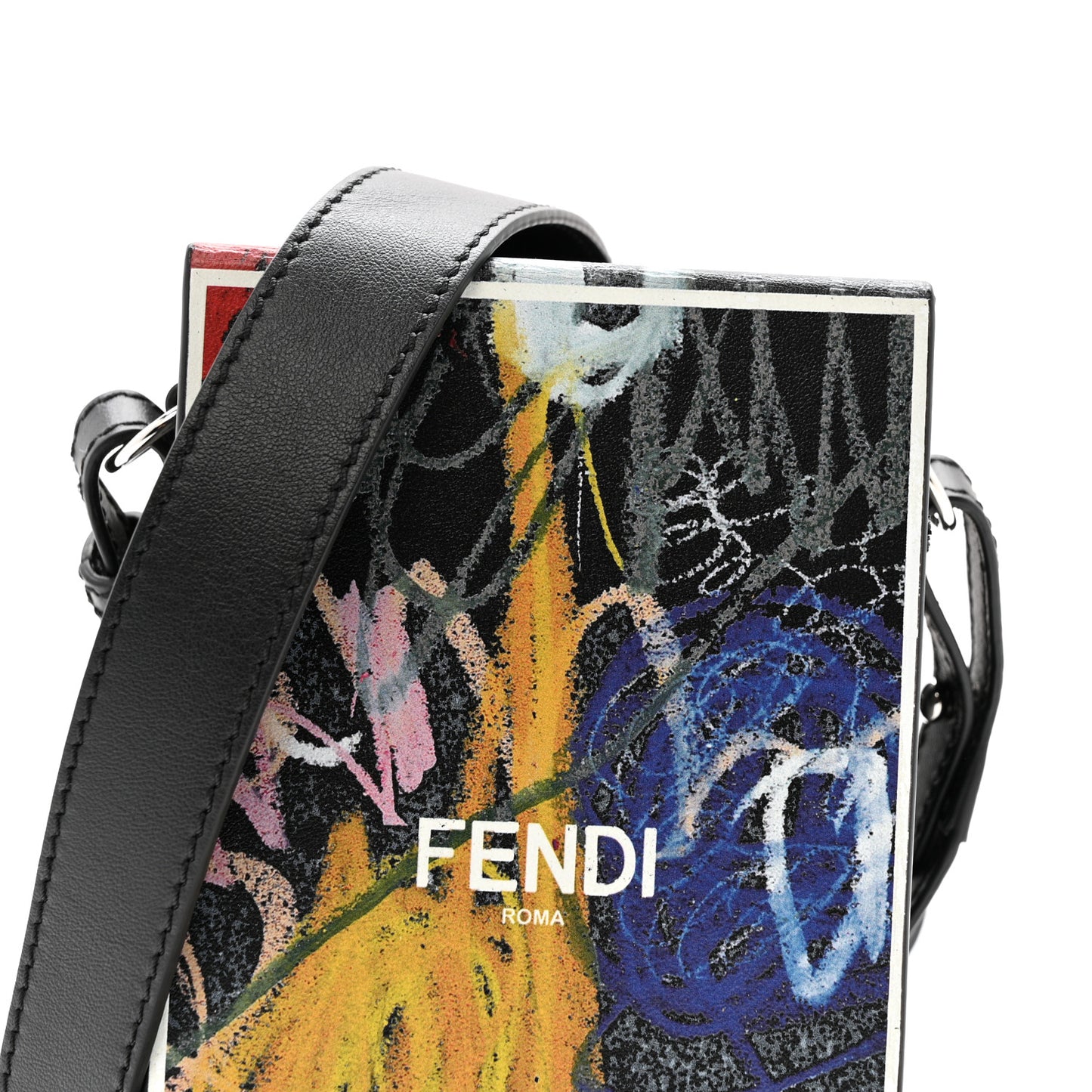X NOEL FIELDING Calfskin Painted Vertical Box Black Multicolor