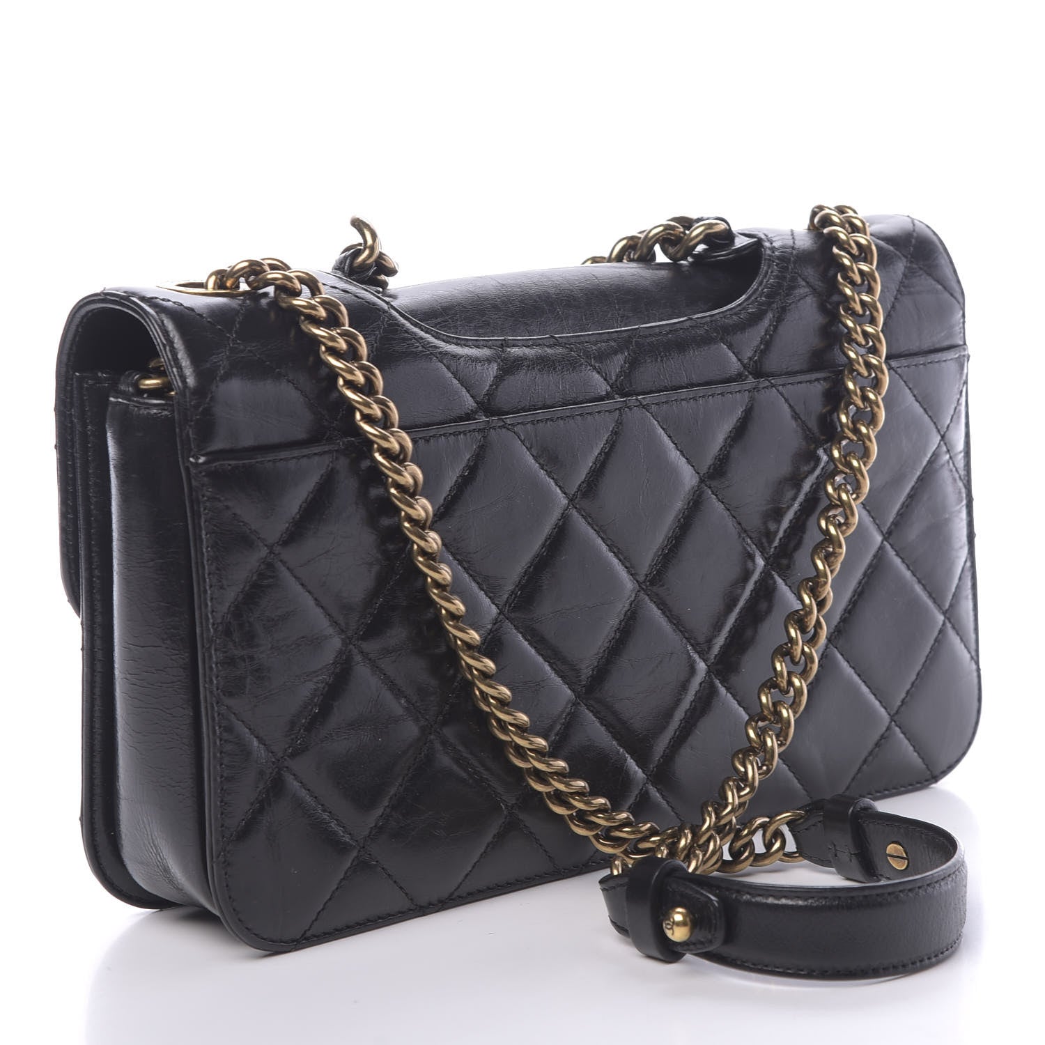 Chanel Glazed Calfskin Quilted Medium Perfect Edge Flap Black 3 of 13