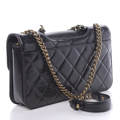 Chanel Glazed Calfskin Quilted Medium Perfect Edge Flap Black 3 of 13